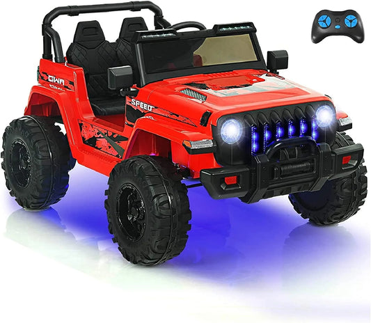 Kids Ride on Car Truck with 2.4G Remote Control, 12V Powered Electric Car W/3 Speeds, Bluetooth, Ages 3+ (Red)