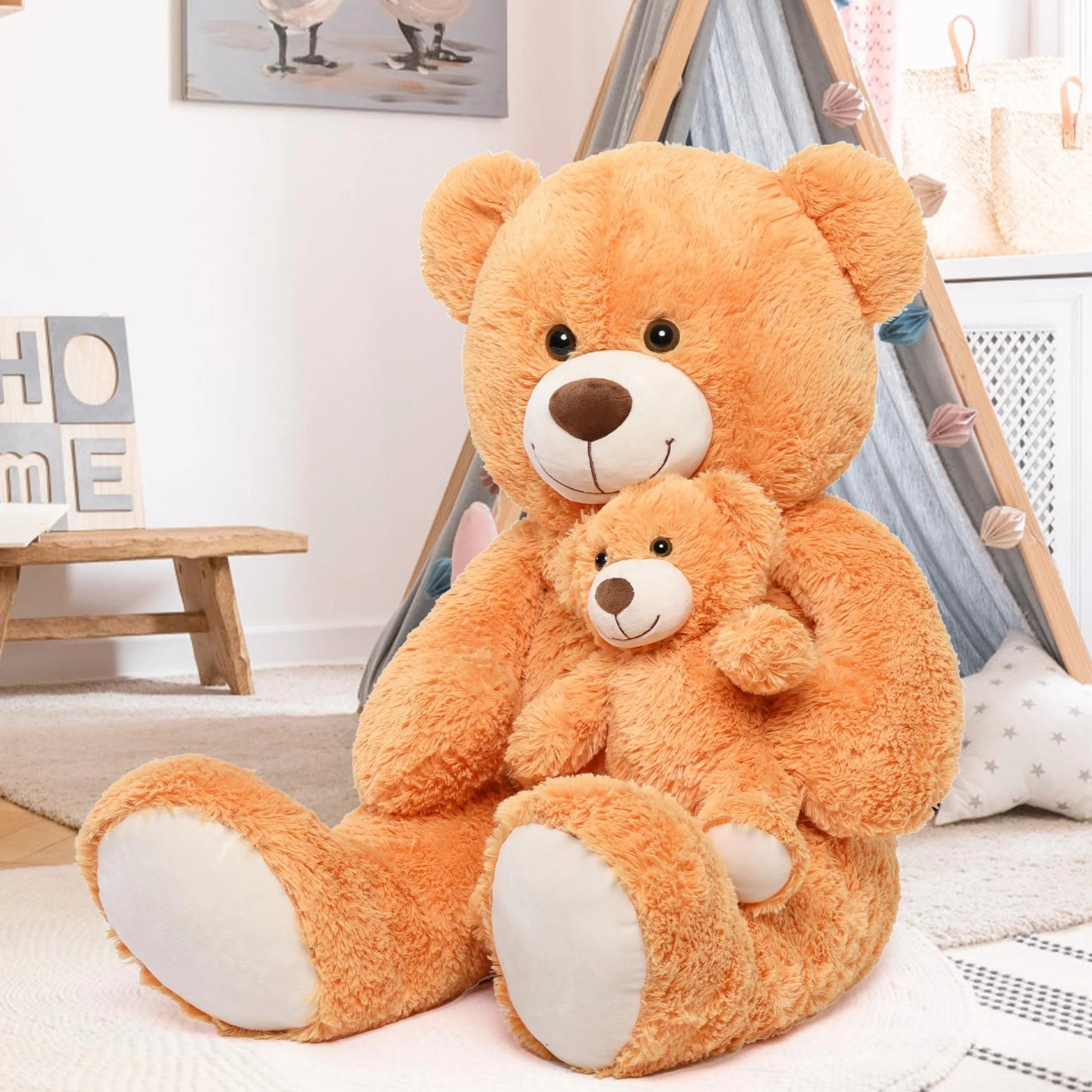 39" Giant Teddy Bear Mommy and Baby Soft Plush Bear Stuffed Animal