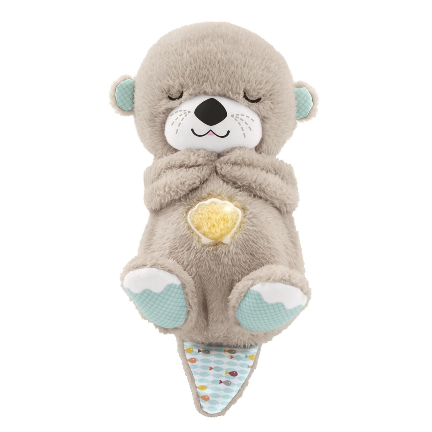 Fisher-Price Sound Machine Soothe 'N Snuggle Otter Portable Plush Baby Toy with Sensory Details Music Lights & Rhythmic Breathing Motion