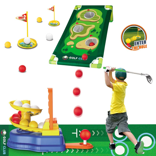 Toddler Golf Clubs Kids Golf Toy Set, 20 Balls Indoor & Outdoor Sport Games Toy, Birthday Christmas Gifts for 3 4 5 6+ Year Old Boys Girls